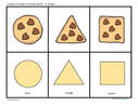 Cookies 2D shape match - 12 shapes. Match cookie to appropriate shape.