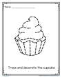 Trace and decorate the cupcake
