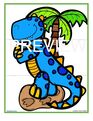 Blue dinosaur 6-piece puzzle. Picture