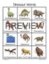 12 dinosaur names with pictures for vocabulary and discussion. 