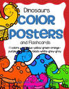 Dinosaurs color posters - 11 colors, 2 sizes, plus flashcards and coloring printables. 27 pgs.