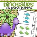 Dinosaurs theme count and clip cards, 2 differentiated sets, 13 pgs.