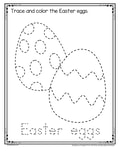Easter eggs trace and color printable.
