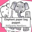 Elephant paper bag puppet
