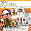 FALL or AUTUMN themed center to develop and practice the recognition of upper and lower case alphabet letters, and also the beginning, or initial, sounds of words.