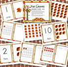 Fall leaves number cards 0-20 -  4 mix and match cards for each number