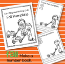 Fall pumpkins - counting, writing and drawing sets 0-10. 