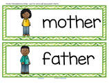 ​Family theme word wall 1 - 10 cards. 