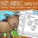 Farm animals - sets 0-10 - counting, tracing, coloring