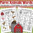 Farm animals vocabulary for toddlers and early preschool.