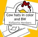 Chicken hat to make, with label, in color and b/w.