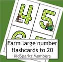 Farm numbers large flashcards 0-20
