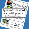 Fish theme word wall.