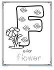 F is for flower alphabet color and trace printable