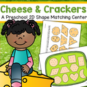 Cheese and crackers - match 11 2D shapes on a plate.