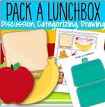 Categorizing, discussion and drawing - pack lunch for a picnic or school. 12 pages.