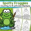 Spotty Froggies frog theme - dot marker cards 1-15. 