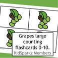 Grapes large counting flashcards 0-10. 