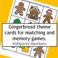 Gingerbread matching and concentration cards