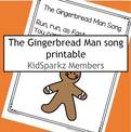 Gingerbread Man song printable, color and b-w