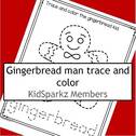 Trace and color the gingerbread man.