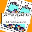 Candy jar counting cards - 0-10. Arrange in ascending & descending order.