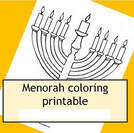 Hanukkah menorah coloring printable