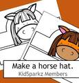 Horse hat to make, with label, color and b/w.