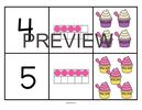 Ice cream theme - mix and match numbers, dots and sets flashcards 1-12