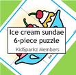 Ice cream sundae 6-piece puzzle