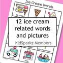 12 ice cream related words and pictures,