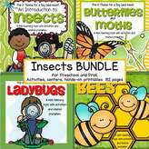 Discounted bundle of 4 INSECTS preschool curriculum theme packs. $11