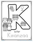 Letter K is for Kwanzaa printable.