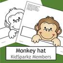 Monkey hat to make, in color and b-w.