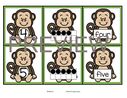Monkeys numbers cards 0-20 - match numerals, 10-frames and words. 