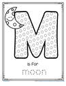 M is for moon trace and color printable