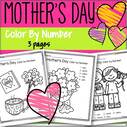 Mother's Day - Color by number 3 pages