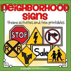 Neighborhood signs for preschool and preK at KidSparkz