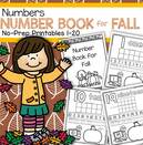 Number Book for Fall - no-prep printables 1-20