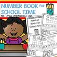 Make a School Time Number Book 1-20, no prep.