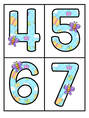 Butterflies theme large number flashcards 0-20 - use for making activities and room decor.