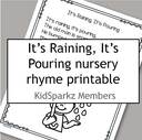 It's Raining It's Pouring nursery rhyme printable.