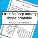 Little Bo Peep nursery rhyme printable.