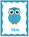 OWLS  colors posters - 11 colors , plus smaller flashcards and pages to color.