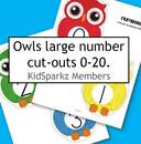 Set of colorful large number cut outs 0-20.Use for number squencing, recognition and room decor. MEMBERS