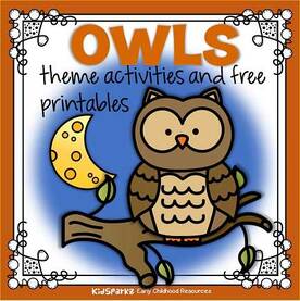 Owls theme activities and printables for preschool