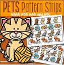 12 pets pattern strips for the children to copy or continue. AB, ABB, AAB, ABC..