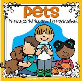 Pets activities and printables for preschool and kindergarten