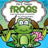 Frogs - theme pack for preschool and pre-K  - 40 pages