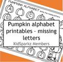 Pumpkin alphabet - fill in the missing letters. 